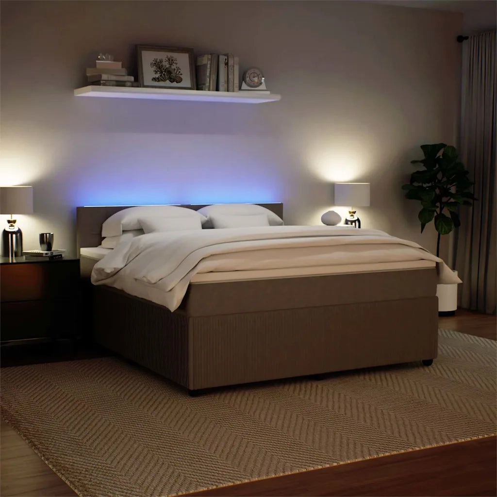 Giroletto a Molle con Materasso Grigio Chiaro 180x200cm Velluto 3290106