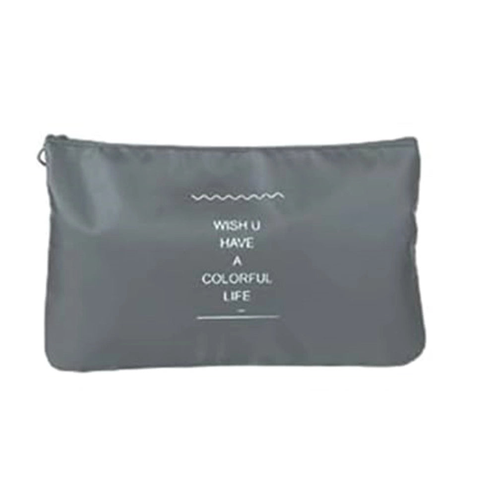 Trade Shop - Set 2pz Organizer Viaggio Organizza Valigia Bagagli Borsa Piatta 27x12cm Grigia 87714 -
