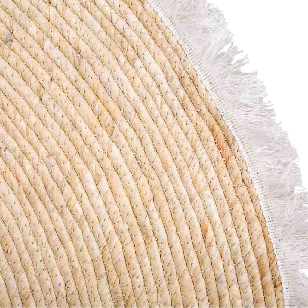 Tappeto marrone in fibra naturale intrecciato a mano d120x1h