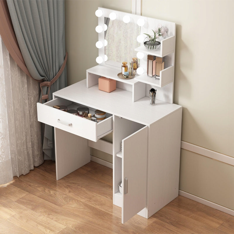 TOILETTE COSMETICA PER IL TRUCCO CON SPECCHIO LED MODERNA GLAMOUR LOFT