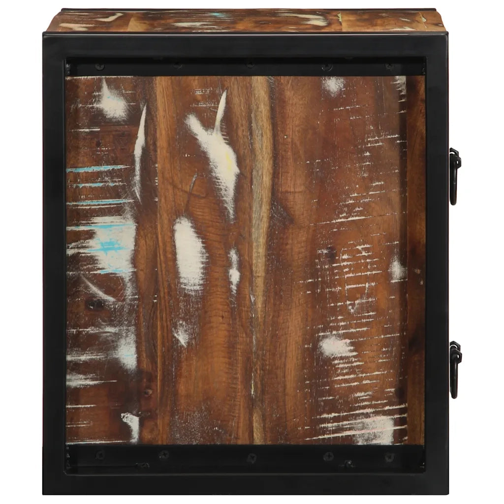Comodini 2 pz-Set di 2 Tavolino da notte Multicolore 40x35x40cm in Legno Massello Recupero 735364