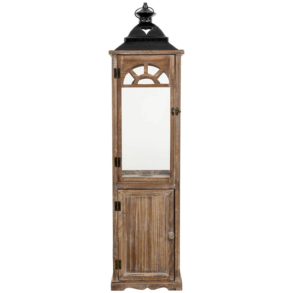 Lanterna in legno marrone 26x26x102,5h cm