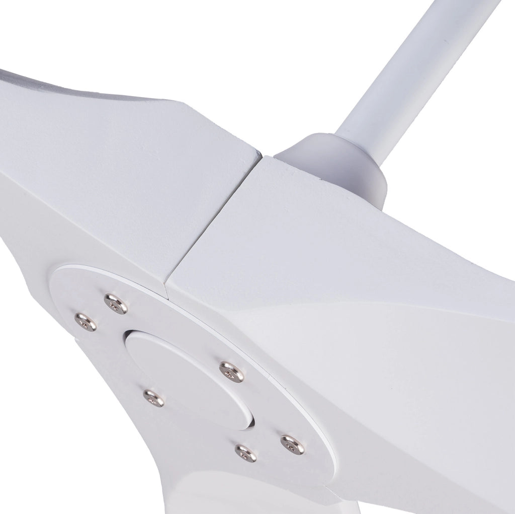 Ventilatore da soffitto 60 pollici senza luce con telecomando; pale in ABS bianche