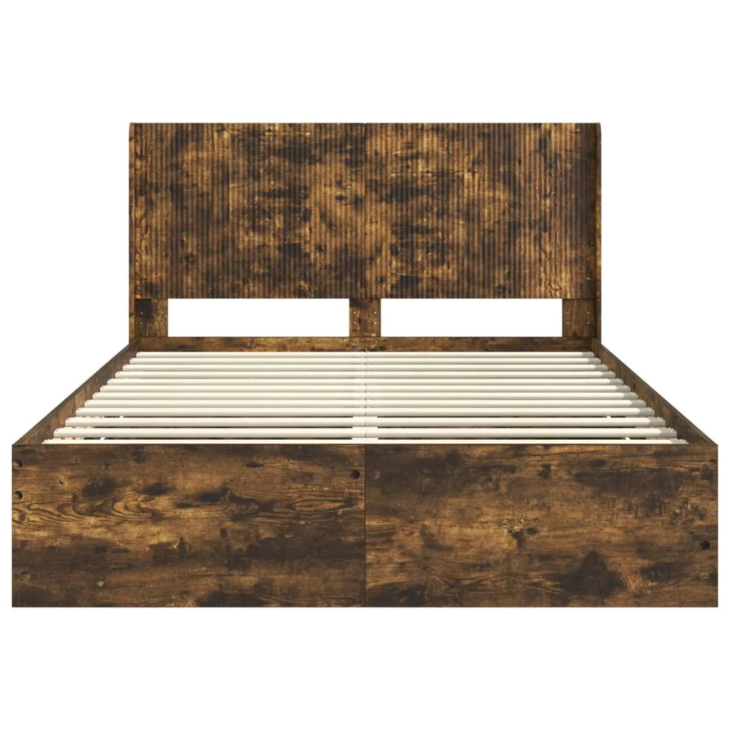 Struttura del letto con stoccaggio e testata Rovere Fumo 3413933