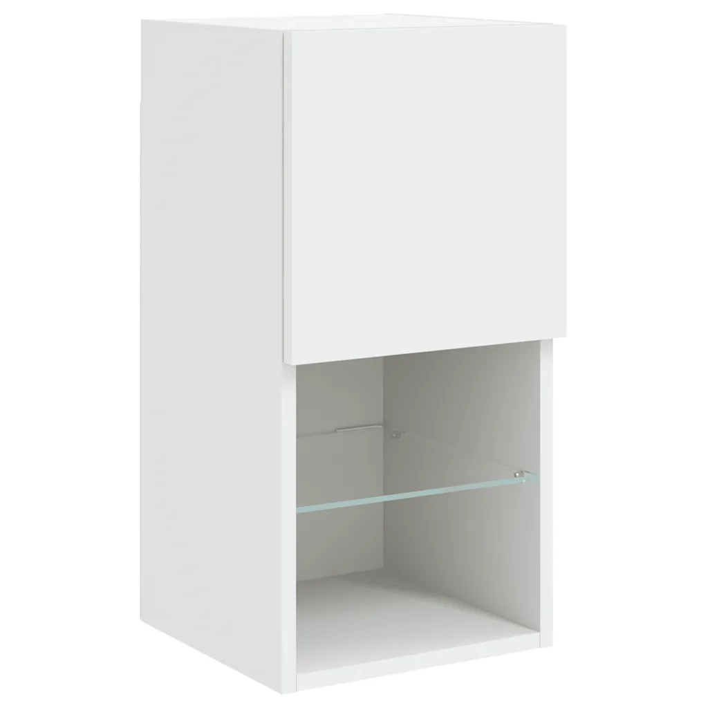vidaXL Mobili TV a Muro con LED 6pz Bianchi in Legno Multistrato