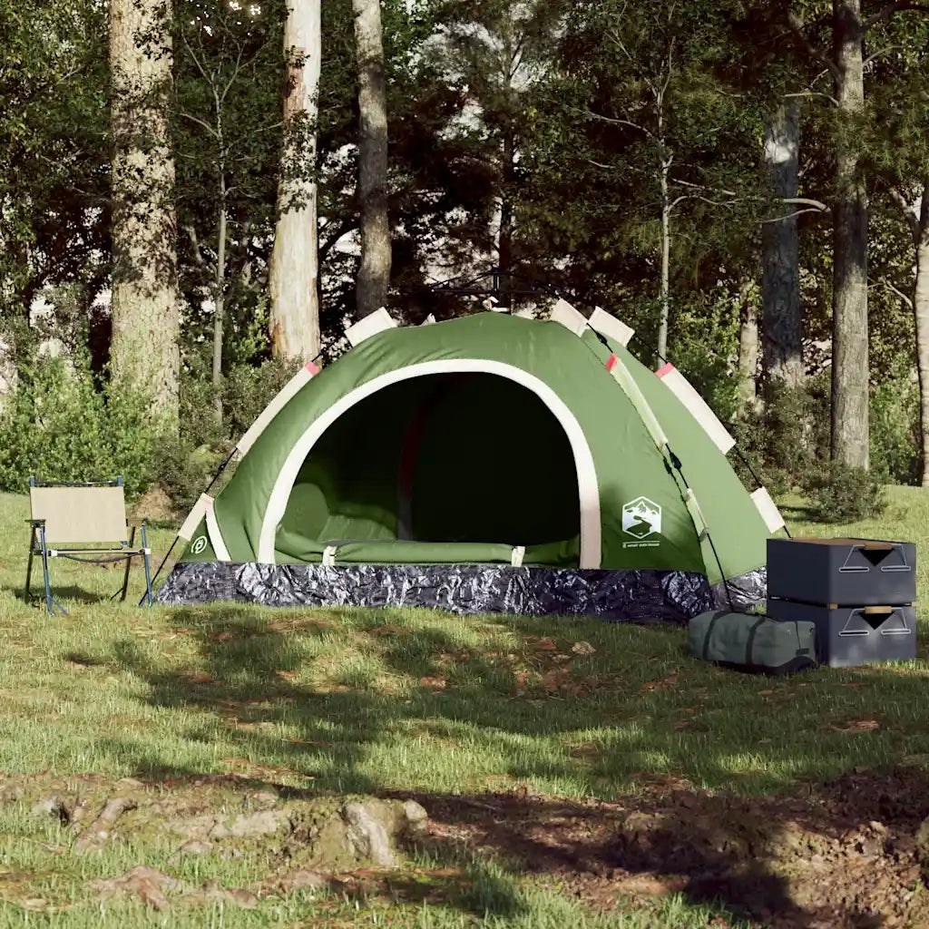 Tenda da Campeggio 4 Persone Verde a Rilascio Rapido 4004169