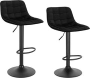 Set di due sedute ergonomiche per cucina e bar con schienale regolabile, altezza 59-81cm, nero.