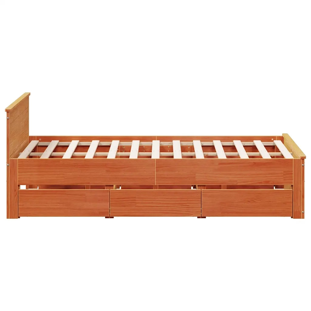 Giroletto senza Materasso con Testata Marrone Cera 140x190 Pino 3308779
