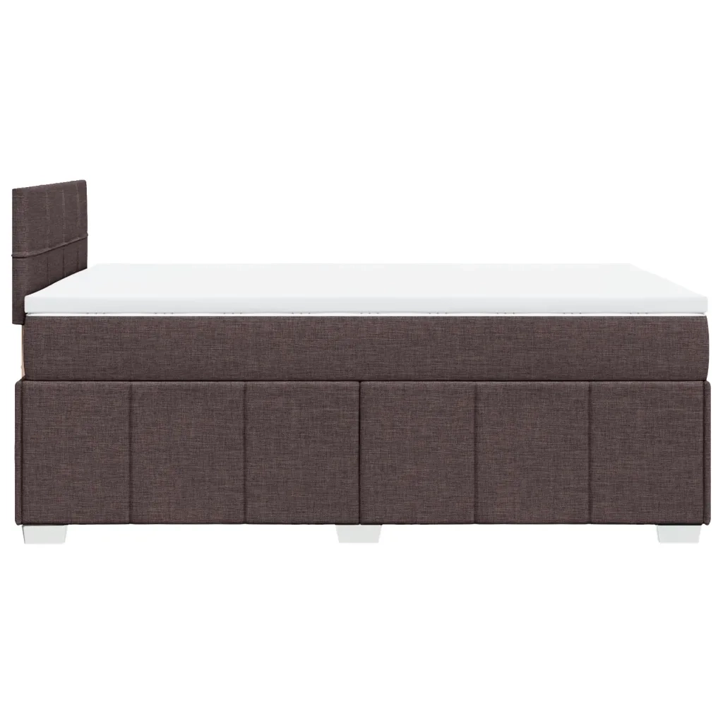 Giroletto a Molle con Materasso Marrone Scuro 120x200cm Tessuto
