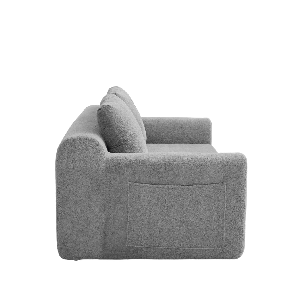 divano letto da pavimento 2 in 1 pieghevole con cuscini; funzione letto; tessuto velluto grigio scuro