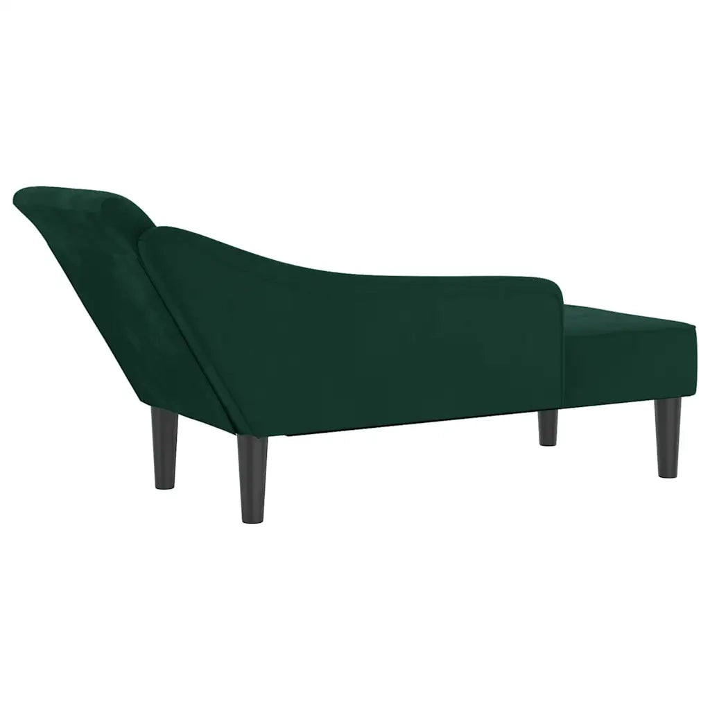 Chaise Longue con Cuscini Verde Scuro in Velluto CFW5559800