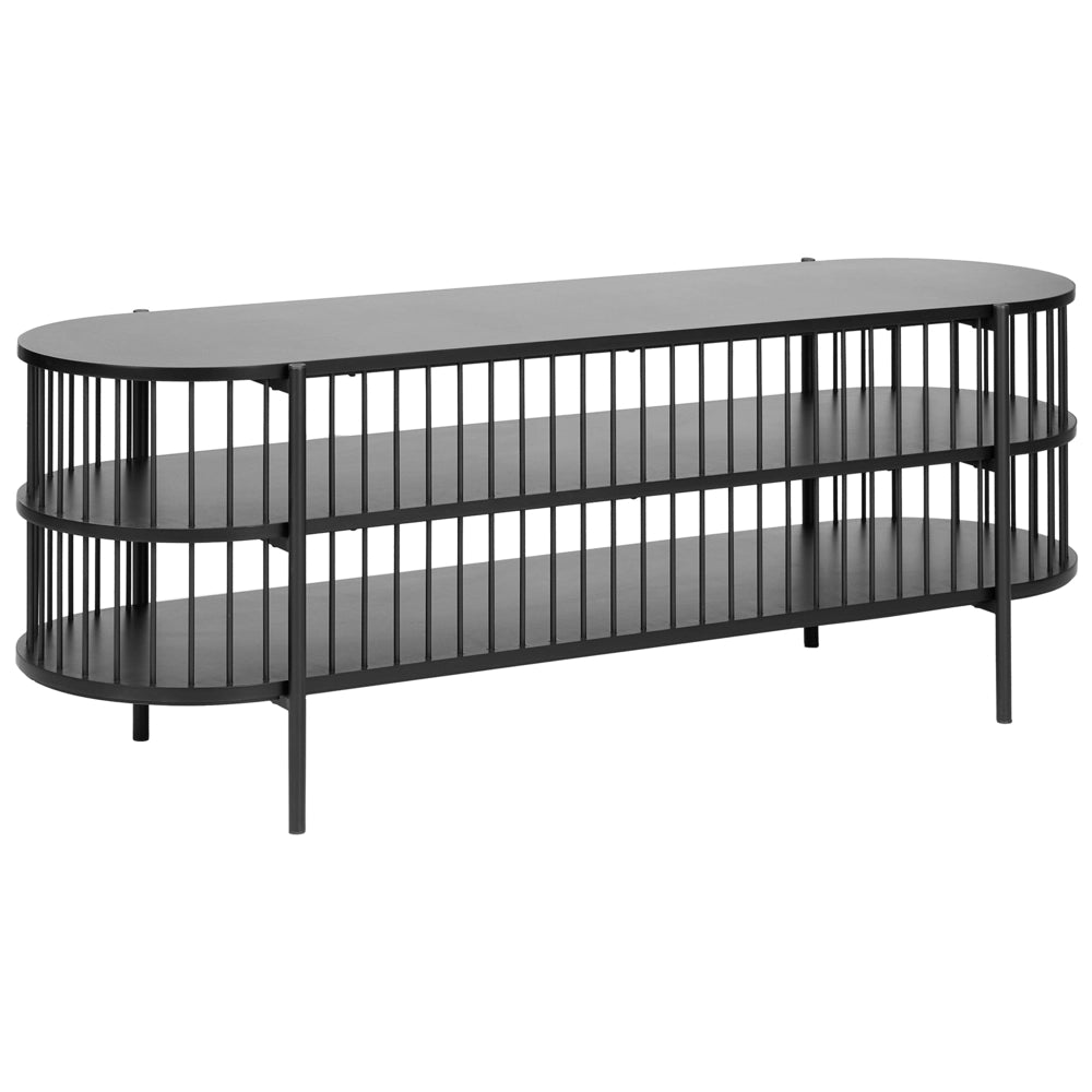 Tavolo porta TV Moderno MDF 2 ripiani Soggiorno Nero stile moderno