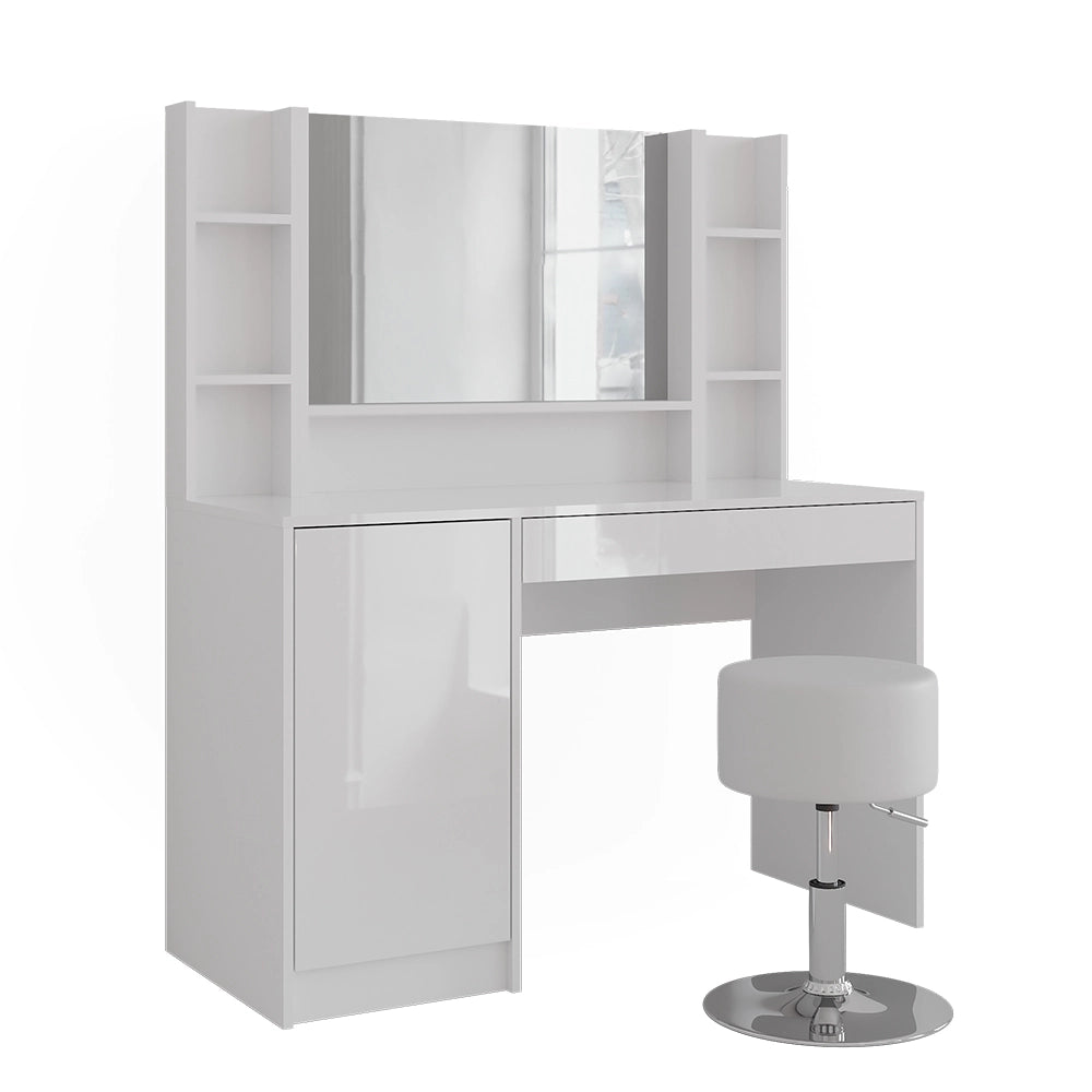 Vicco Tavolo da toeletta Bianco/bianco lucido 119.8 cm 5 parti
