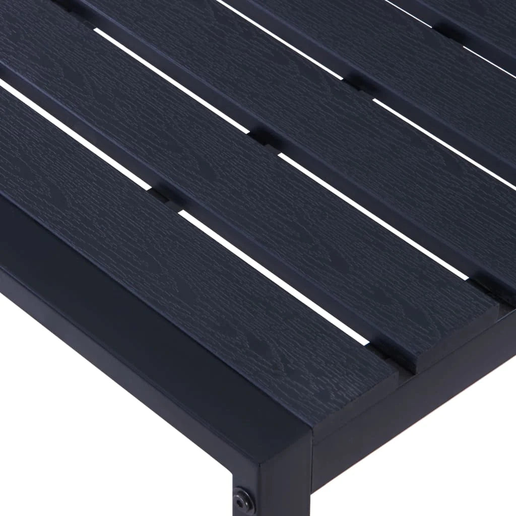 Panca da giardino mobili da esterno per patio terrazza 180 cm pannello PS nero 02_0011276