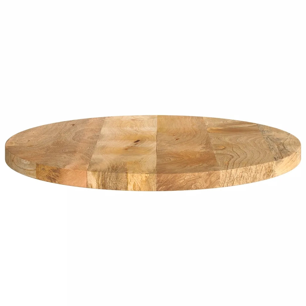 Piano per Tavolo Ø 40x3,8 cm Rotondo in Legno Massello di Mango 370059