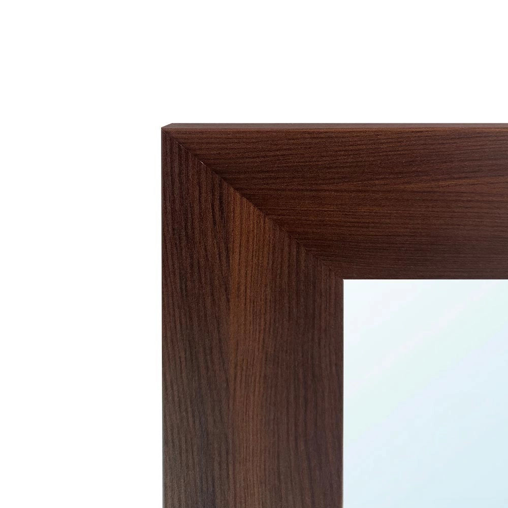 Specchiera Quadrata Plana 90x90 cm con Cornice Olmo dark – Design Moderno ed Essenziale