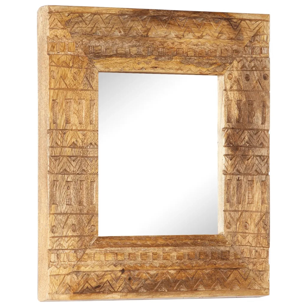 Specchio Intagliato a Mano 50x50x11 cm cm in Massello di Mango cod mxl 54691