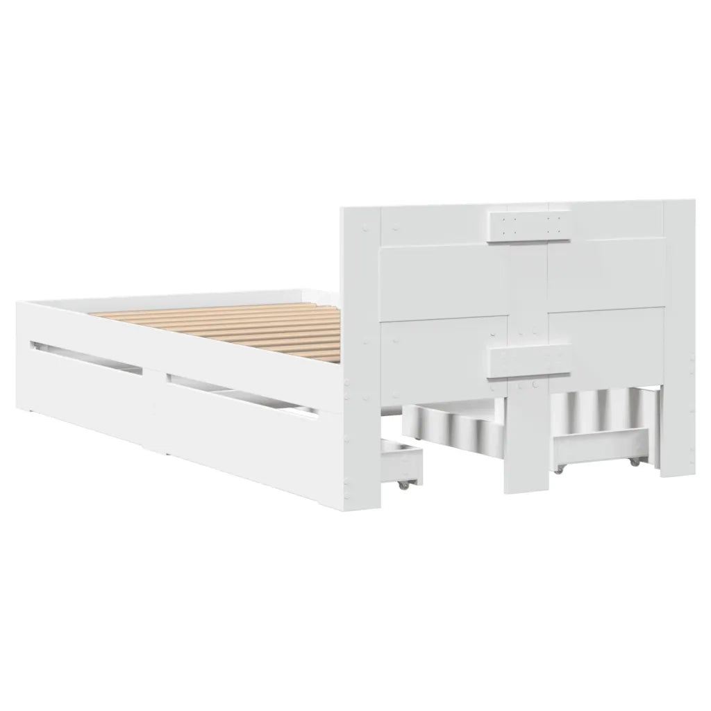 Giroletto con Testiera Bianco 75x190 cm in Legno Multistrato 3295618