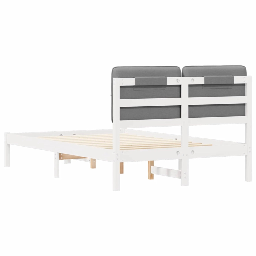 Letto con Testiera Rivestita Grigio chiaro 120 x 190 cm