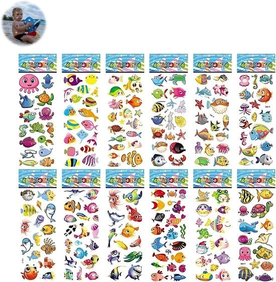 Set di adesivi 3D per bambini zattere marine 12 fogli 
Set di adesivi per bambini zattere marine 2 fogli
Set di adesivi Puffy per bambini 12 fogli mondo sommerso