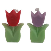 Due candele a forma di fiore - Paraffina/Soia - Decorazione - Terapia aromatica - 9x6,4x2,4 cm - Atmosfera gradevole - Terapia aromatica candela