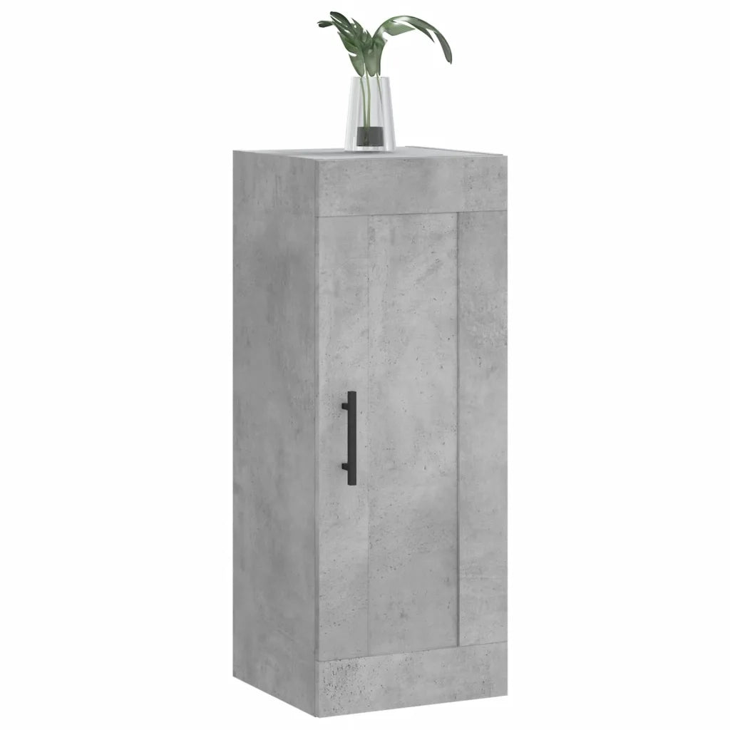 Mobile a Parete Grigio Cemento 34,5x34x90 cm Legno Multistrato 830528