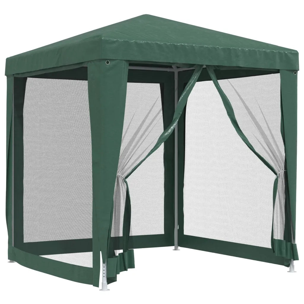 Tenda per Feste con 4 Pareti Laterali in Rete-Tenda Gazebo Verde 2x2 m HDPE