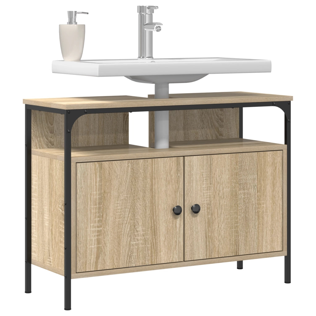 Mobile bagno  in rovere Sonoma 80x30x60 cm in legno ingegnerizzato