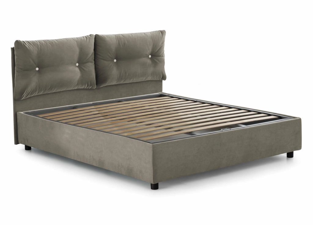 Letto Matrimoniale Artrax, Letto Matrimoniale Sfoderabile Made in Italy, Grigio Tortora\