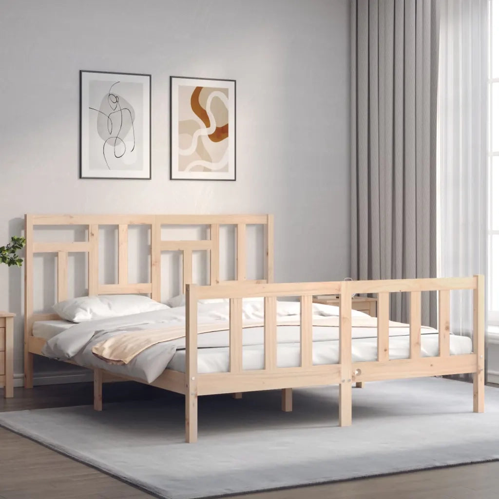 Giroletto senza Materasso 160x200 cm in Legno Massello di Pino 3193151