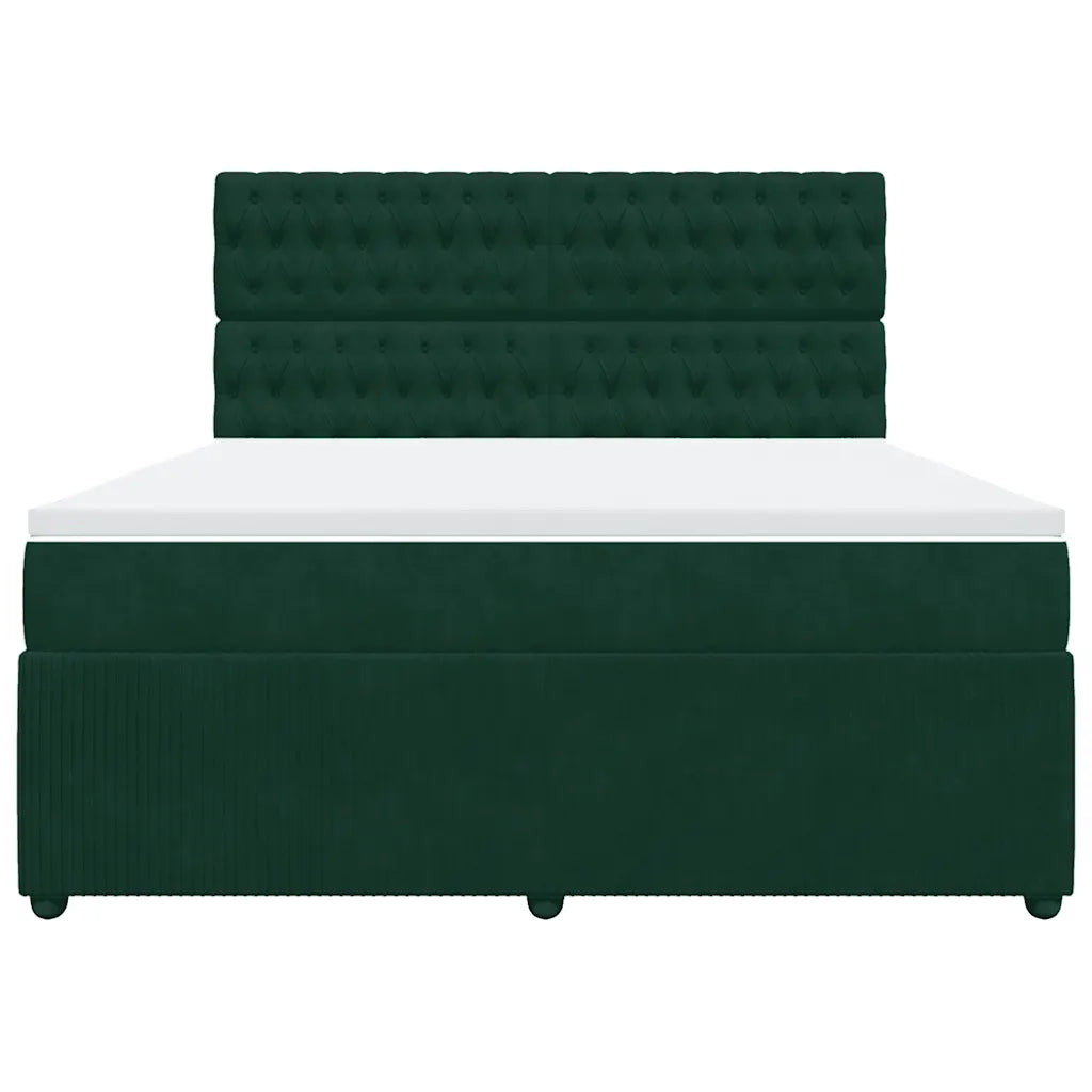 Giroletto a Molle con Materasso Verde Scuro 180x200 cm Velluto 3292415
