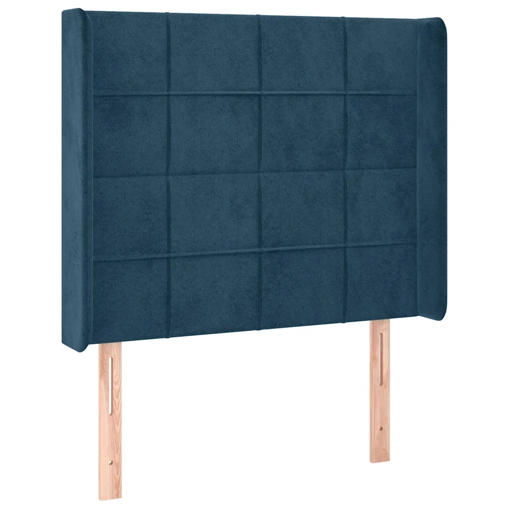 Testiera a LED Blu Scuro 93x16x118/128 cm in Velluto