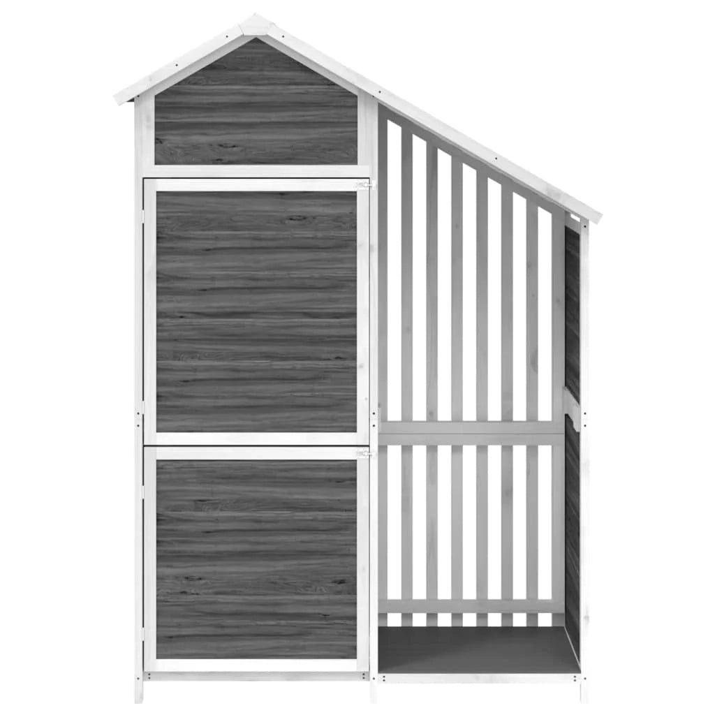 Casetta da giardino ripostiglio capanno per attrezzi robusto ripostiglio per utensili 120 x 53,5 x 170 cm legno massello di pino grigio 02_0022414