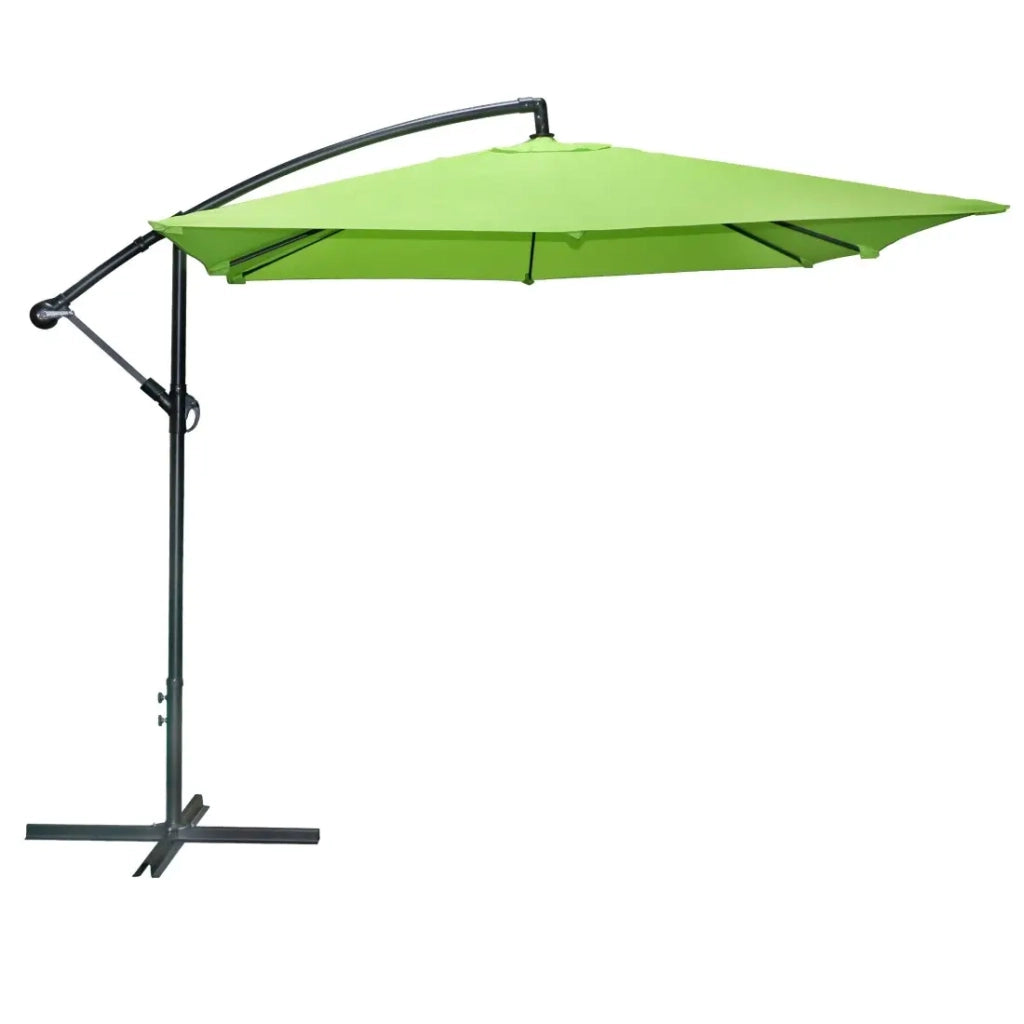 Ombrellone a sbalzo quadrato verde mela 250x250x250 cm – Telo in poliestere 180 g/m² idrorepellente