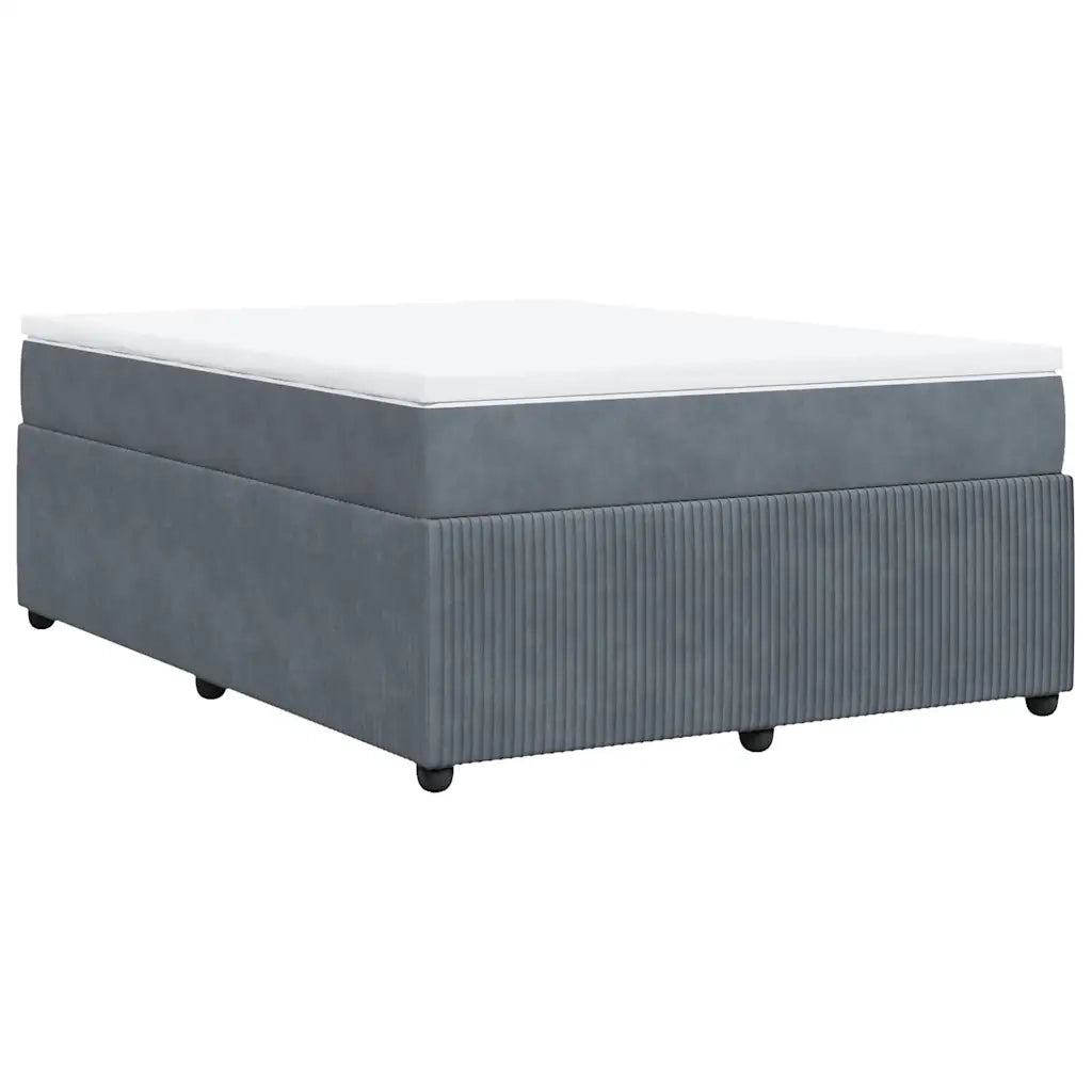 Giroletto a Molle con Materasso Grigio Scuro 140x190 cm Velluto 3285639