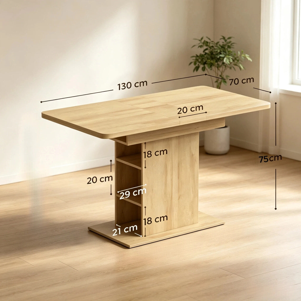 Tavolo da pranzo - rettangolare estraibile 110-130 cm - 6 ripiani aperti - per 4-6 persone - salvaspazio