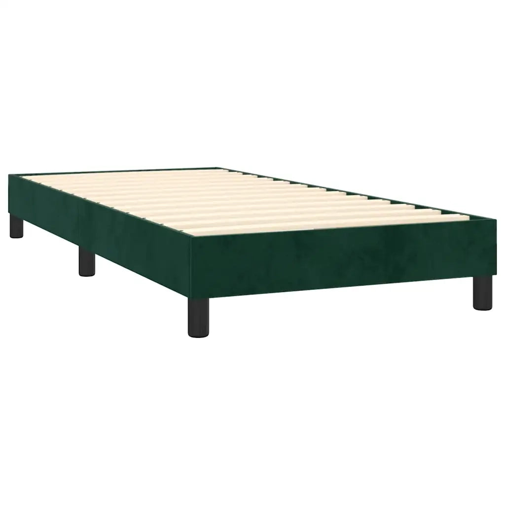 Letto a Molle con Materasso e LED Verde Scuro 90x190 cm Velluto 3134618