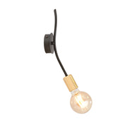 Applique Industrial 1 Luce Temi In Acciaio Nero E Oro A Braccio