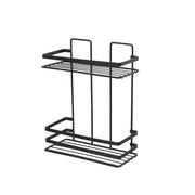 Mensola doccia rettangolare a due ripiani in acciaio nero | Cover Black