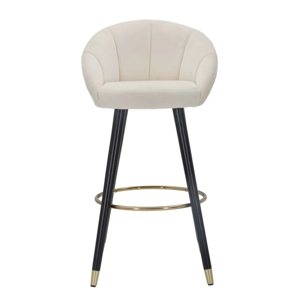 Sgabello Alto VKH429, Beige, Metallo, 55x56x104 cm