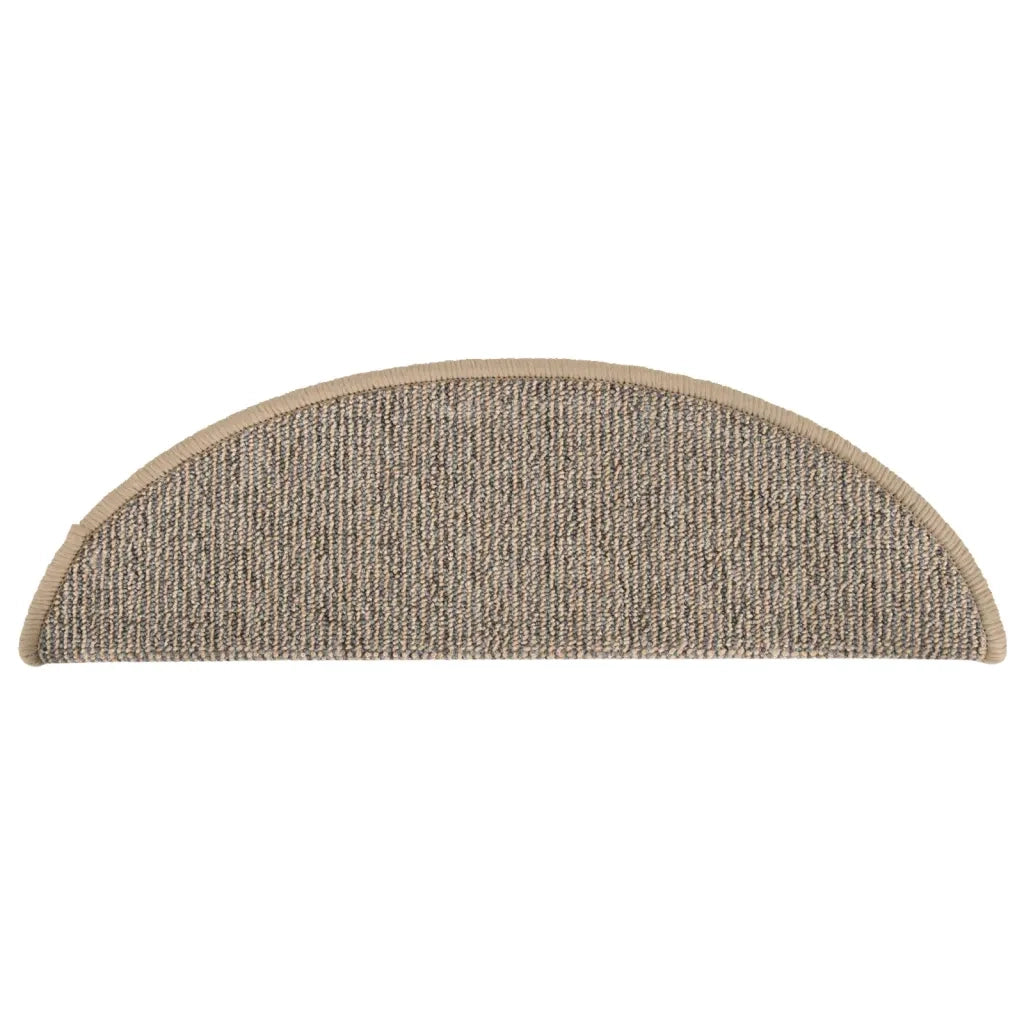 Tappetini per scale 15 pz 56x17x3 cm Marrone Semicircolari 149847