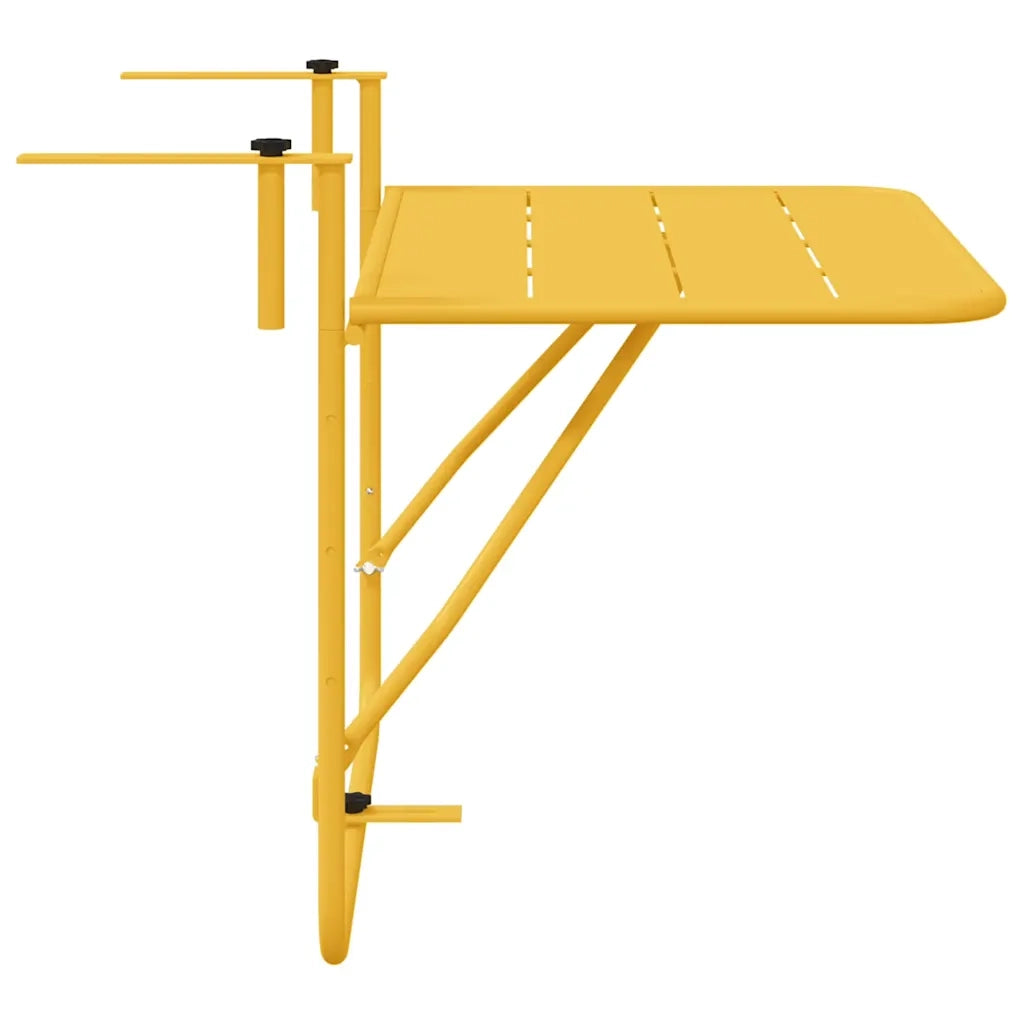 Tavolo Appeso da Balcone Senape 60 x 39 x 65 cm Acciaio 42008073