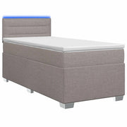 Letto con Box Spring, Materasso e LED Tortora 80 x 200 cm 3451809