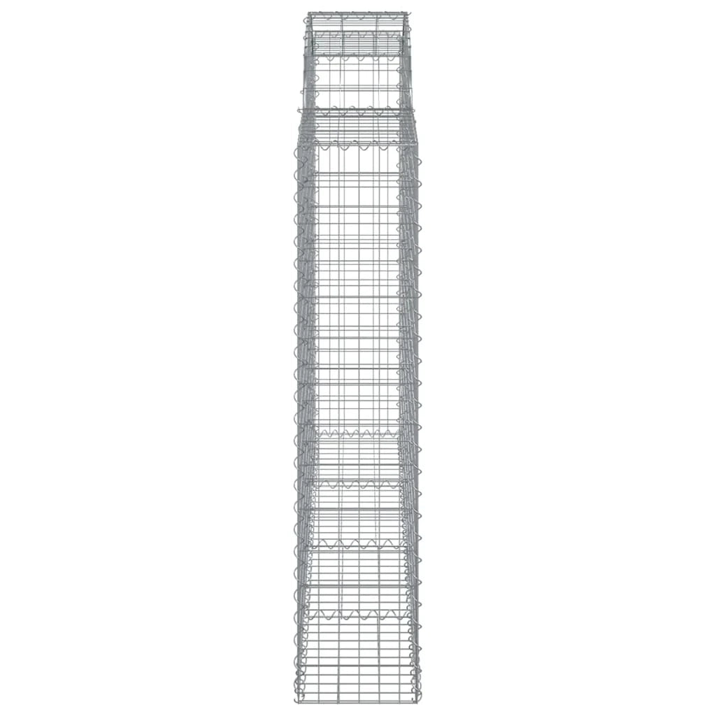 Set di 9 gabbioni ad arco per recinzione gabbia o muro di contenimento 200 x 30 x 140/160 cm ferro zincato argento 02_0041244
