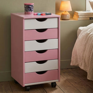 Lubrense, Cassettiera 6 Cassetti, 36x40x65h cm Bianco