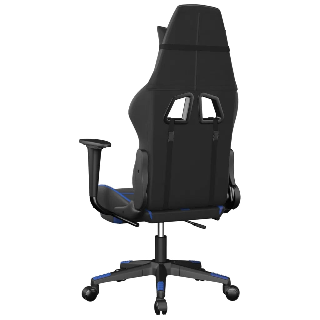 Sedia da Gaming | Sedia da e-sports con Poggiapiedi Nero e Blu in Similpelle