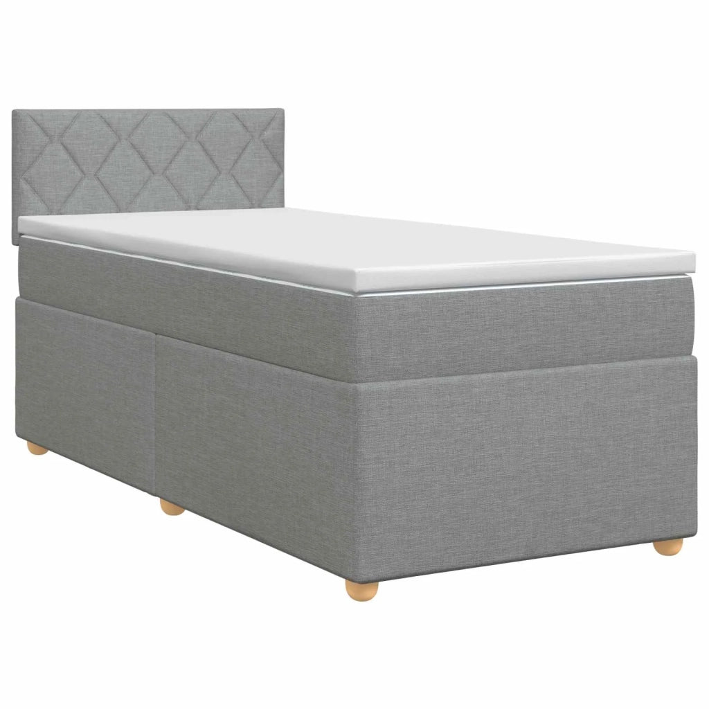 Letto box spring con materasso Grigio Chiaro 80 x 200 cm 3450832