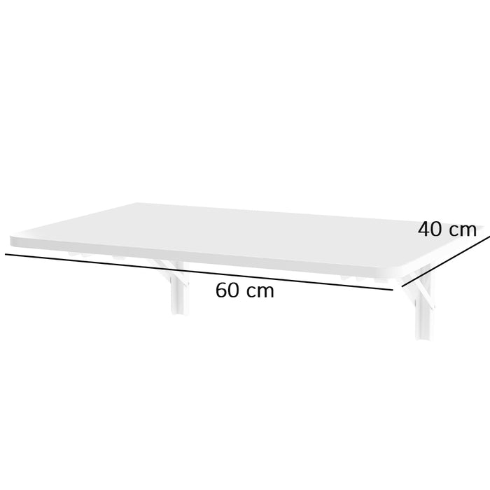 Tavolo Pieghevole a Muro Tavolino Scrivania da parete Bianco Salvaspazio 60x40cm