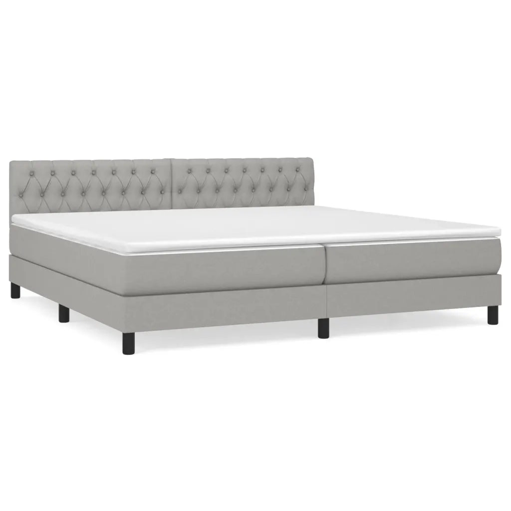 Giroletto a Molle con Materasso Grigio Chiaro 200x200cm Tessuto 3140321
