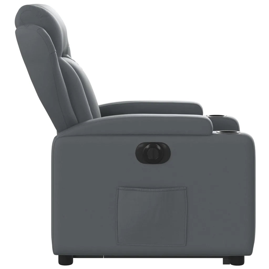 Poltrona Alzapersona Reclinabile Grigio in Similpelle 3204561